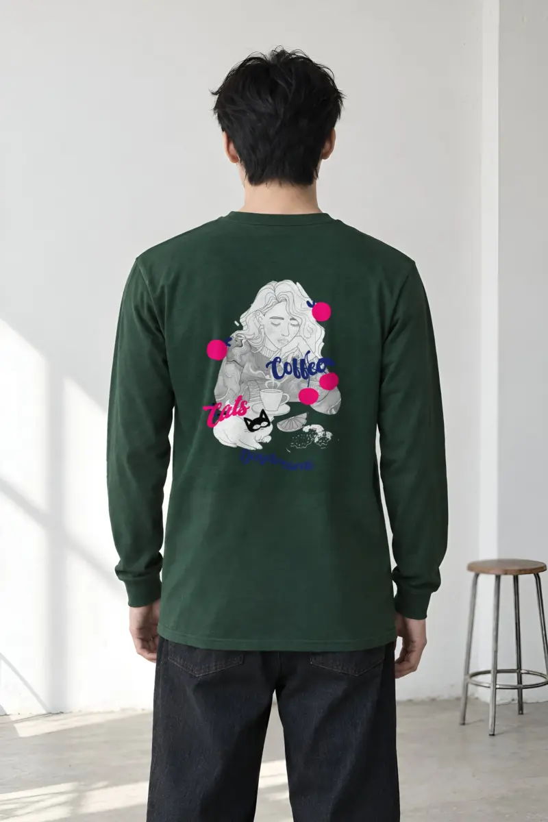 "Coffee Cats Daydreams" Unisex Longsleeve T-shirt