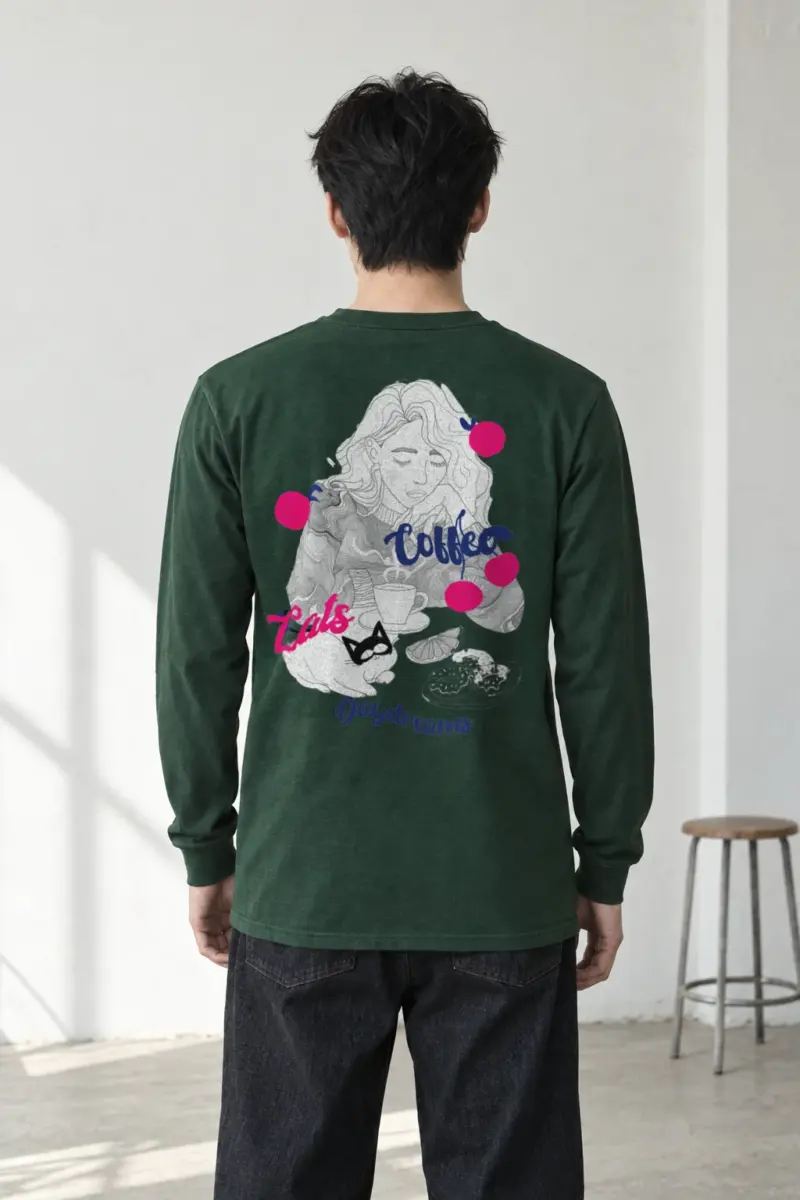 "Coffee Cats Daydreams" Unisex Longsleeve T-shirt