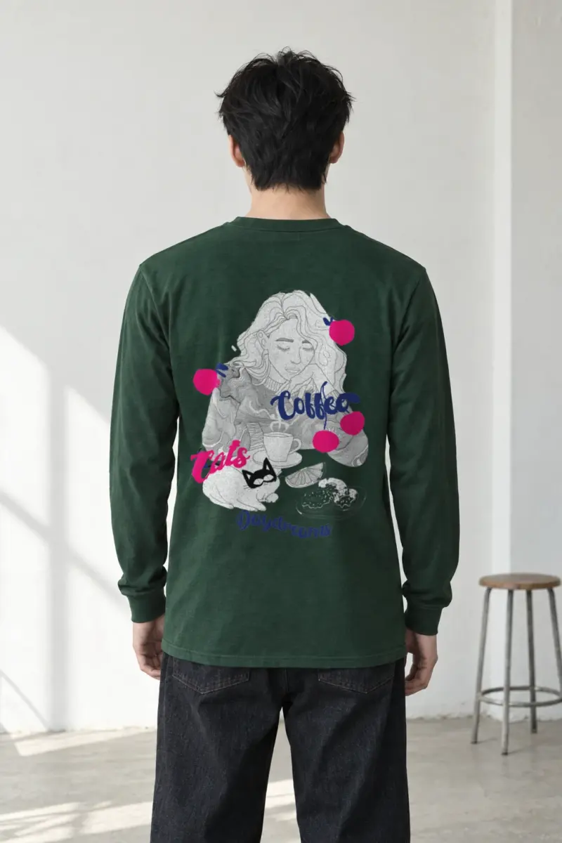 "Coffee Cats Daydreams" Unisex Longsleeve T-shirt