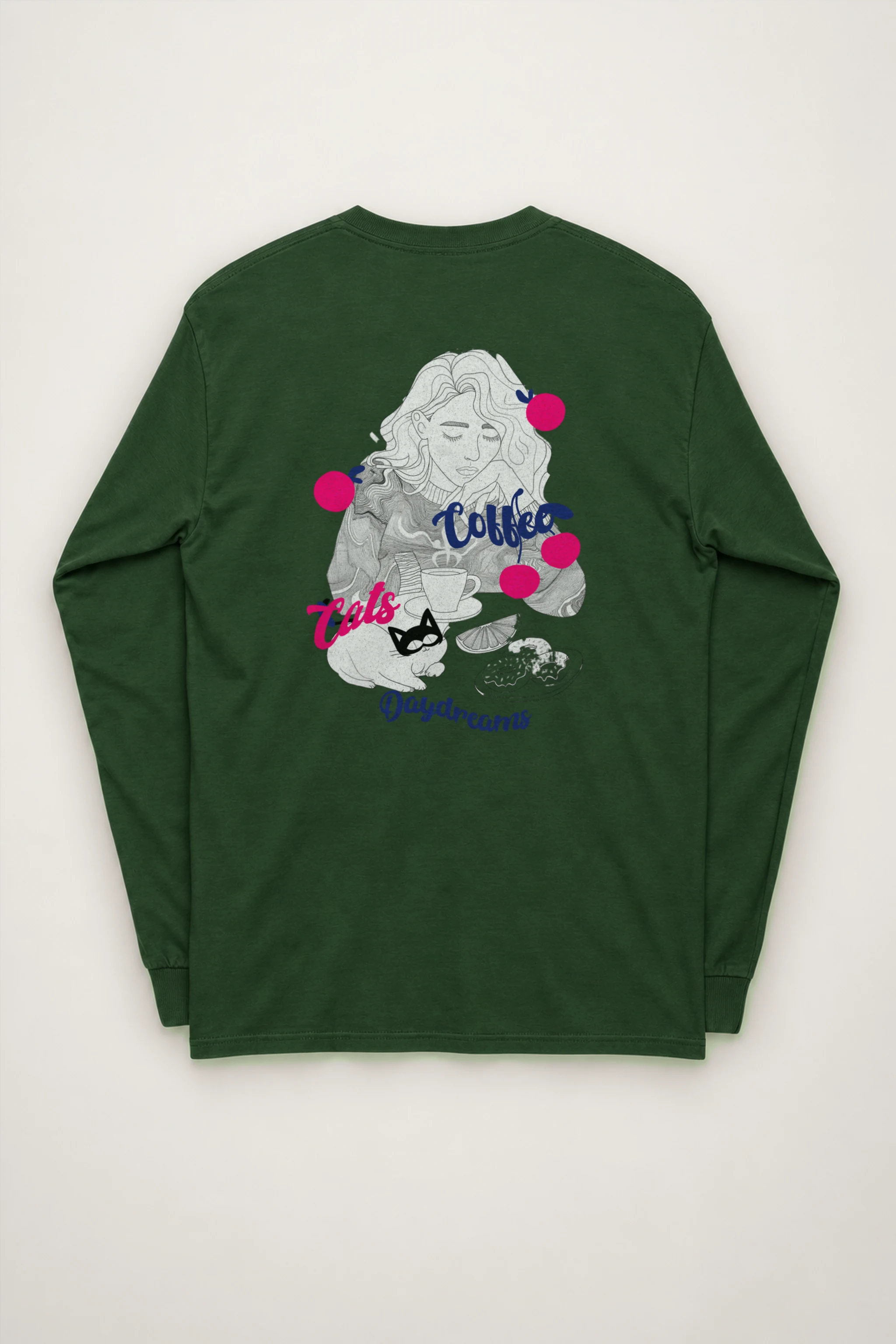 "Coffee Cats Daydreams" Unisex Longsleeve T-shirt