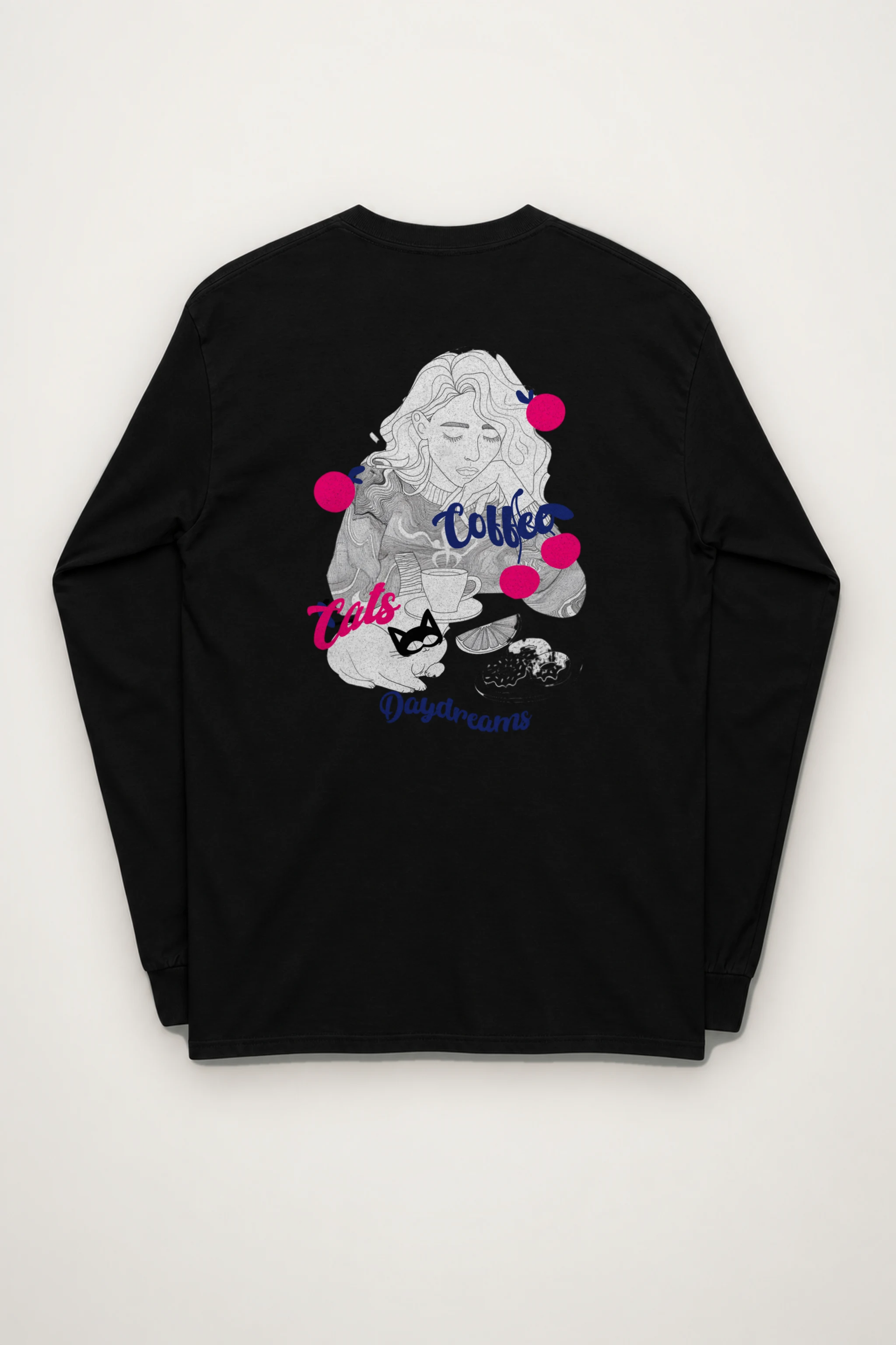 "Coffee Cats Daydreams" Unisex Longsleeve T-shirt