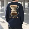 "Coffee Dripper Engraving" Unisex Longsleeve T-shirt | Gildan 2400