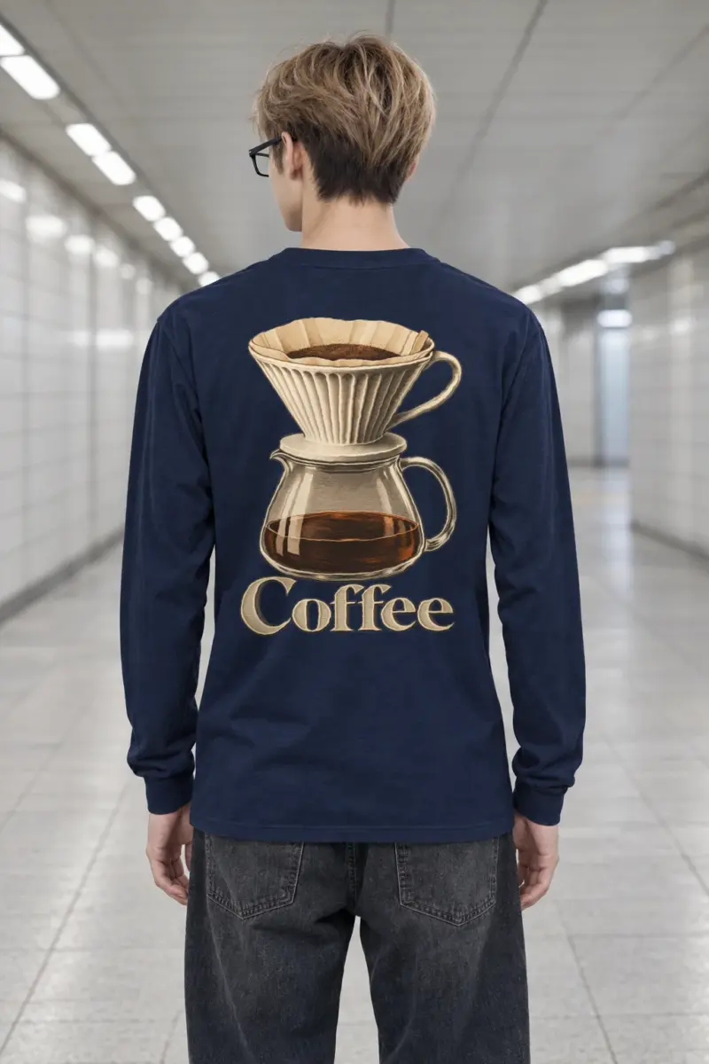 "Coffee Dripper Engraving" Unisex Longsleeve T-shirt | Gildan 2400