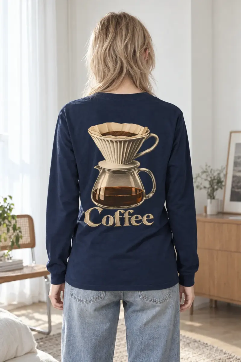 "Coffee Dripper Engraving" Unisex Longsleeve T-shirt