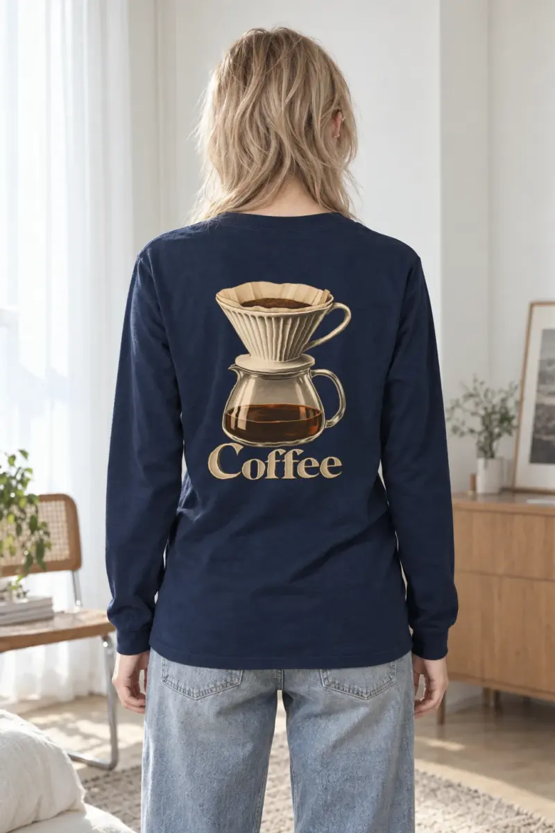 "Coffee Dripper Engraving" Unisex Longsleeve T-shirt
