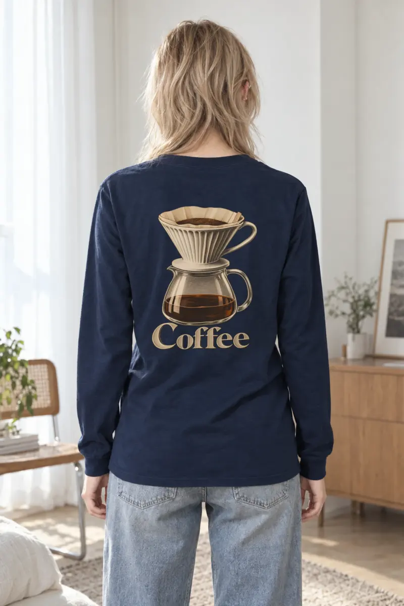"Coffee Dripper Engraving" Unisex Longsleeve T-shirt