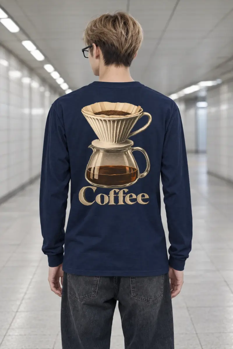 "Coffee Dripper Engraving" Unisex Longsleeve T-shirt