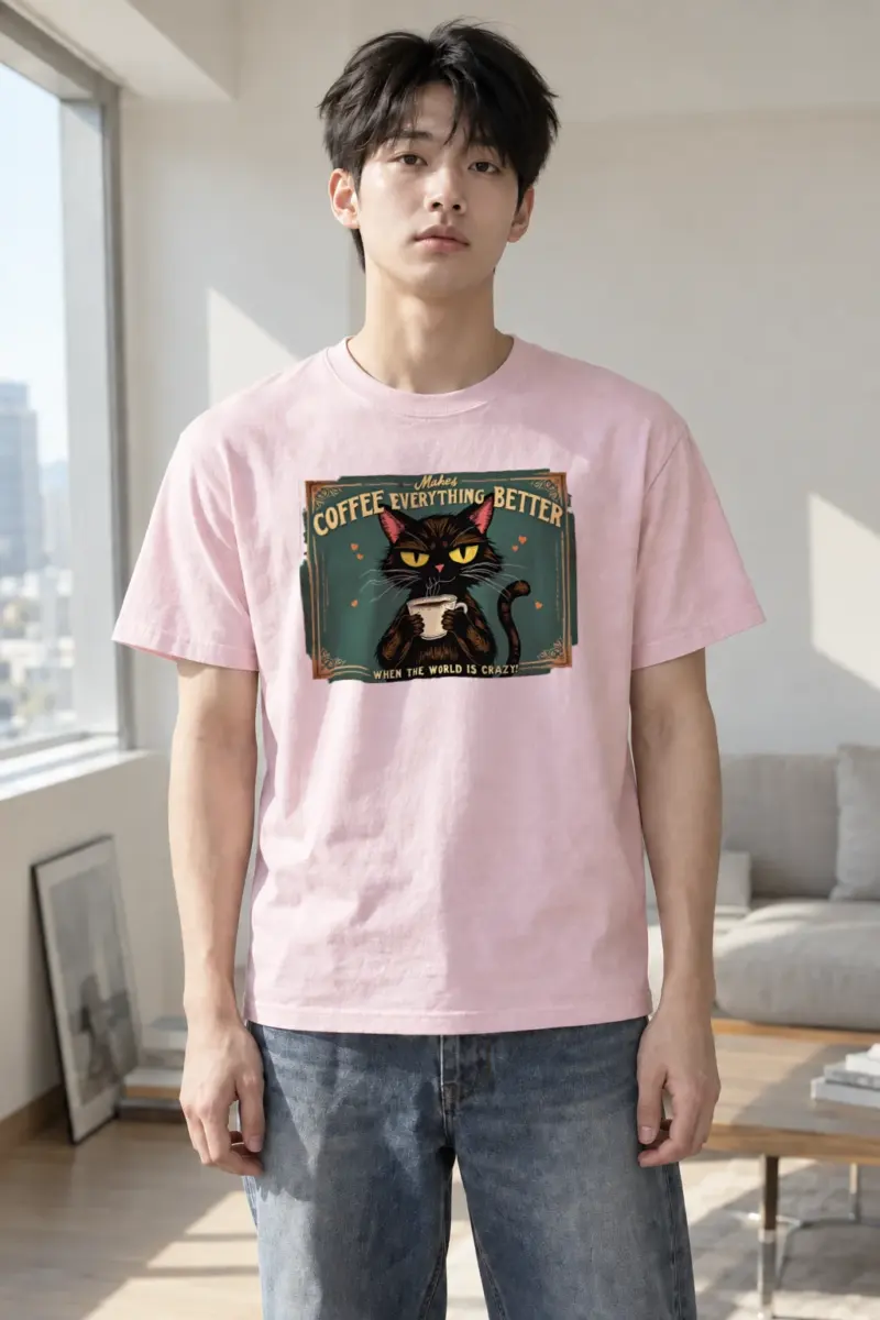 "Coffee Everything Better" Heavyweight Unisex Crewneck T-shirt | Gildan 5000