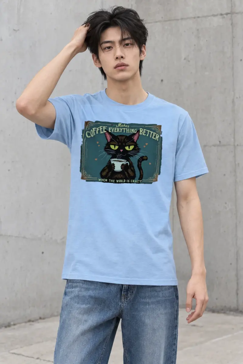 "Coffee Everything Better" Heavyweight Unisex Crewneck T-shirt
