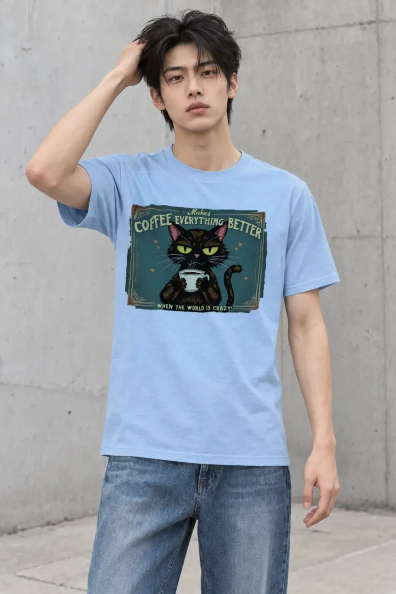 "Coffee Everything Better" Heavyweight Unisex Crewneck T-shirt