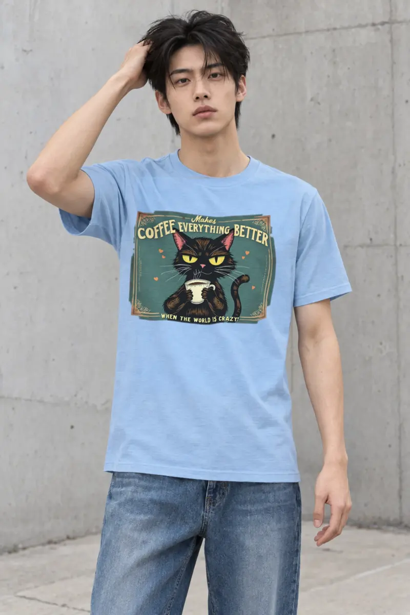 "Coffee Everything Better" Heavyweight Unisex Crewneck T-shirt
