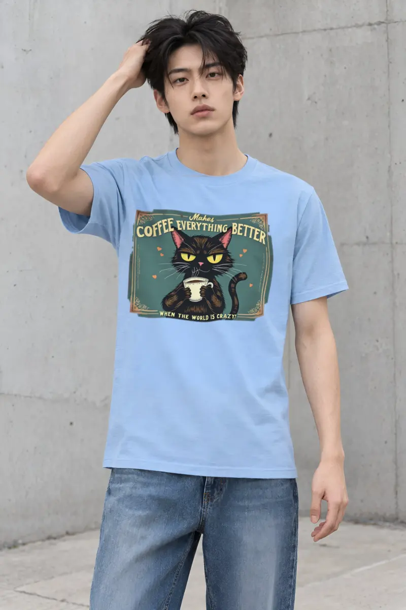 "Coffee Everything Better" Heavyweight Unisex Crewneck T-shirt