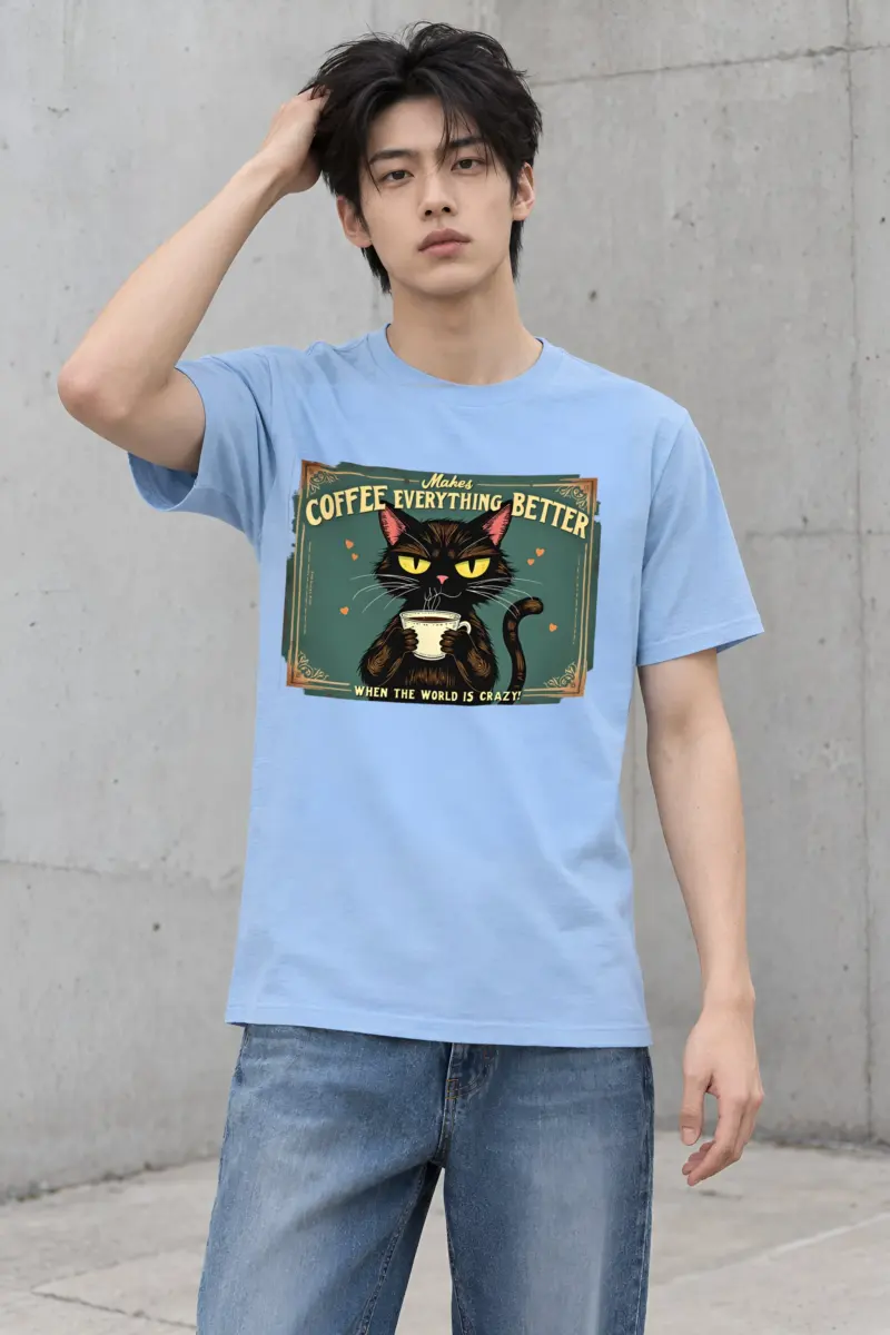 "Coffee Everything Better" Heavyweight Unisex Crewneck T-shirt