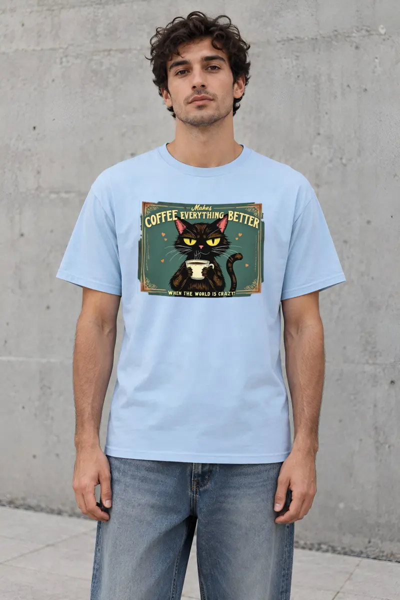 "Coffee Everything Better" Heavyweight Unisex Crewneck T-shirt