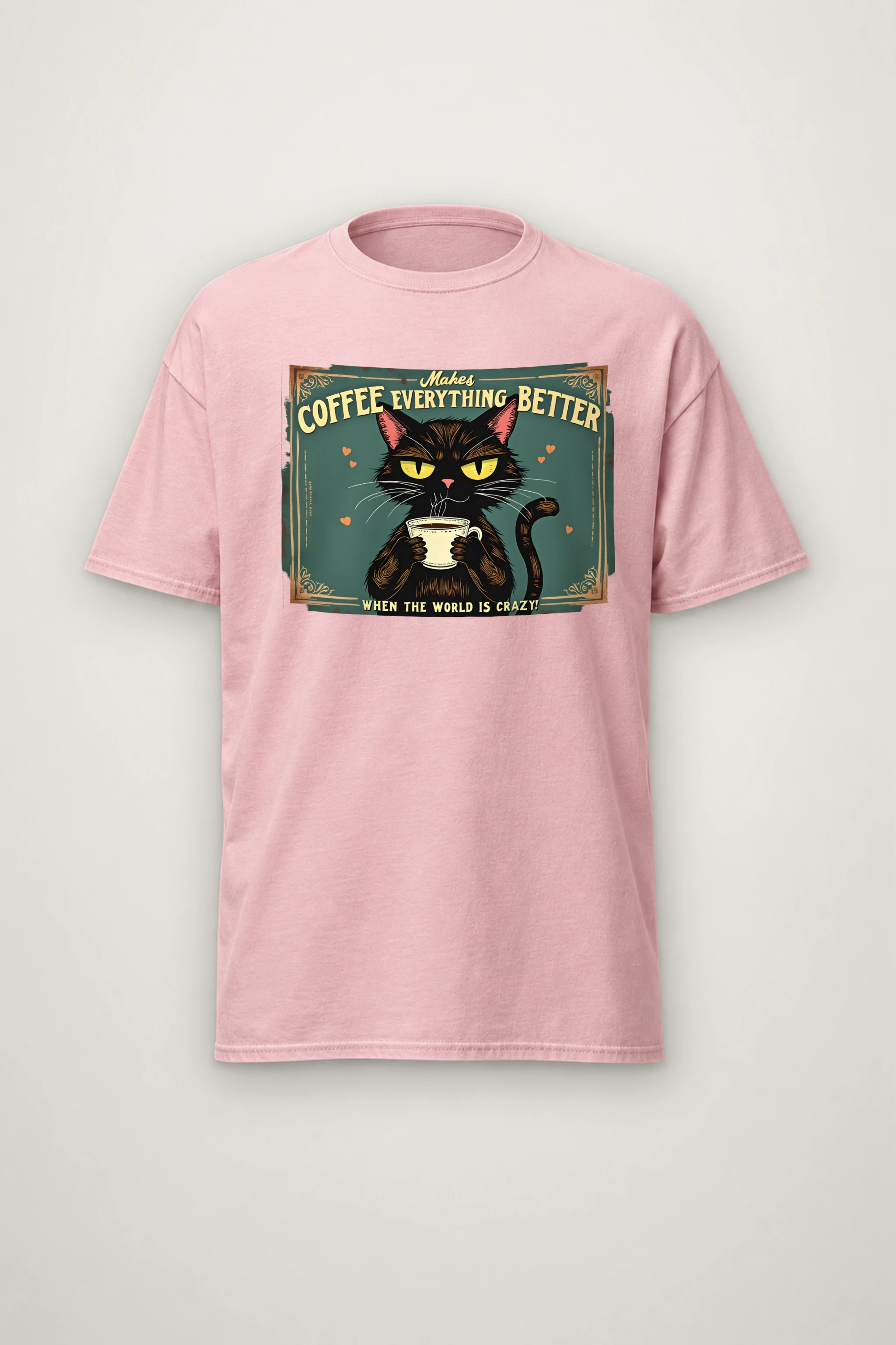 "Coffee Everything Better" Heavyweight Unisex Crewneck T-shirt