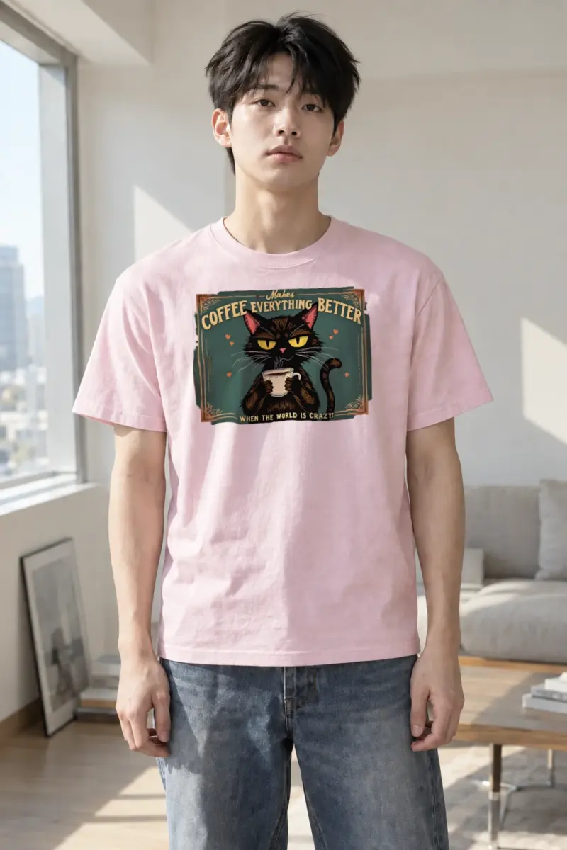 "Coffee Everything Better" Heavyweight Unisex Crewneck T-shirt | Gildan 5000