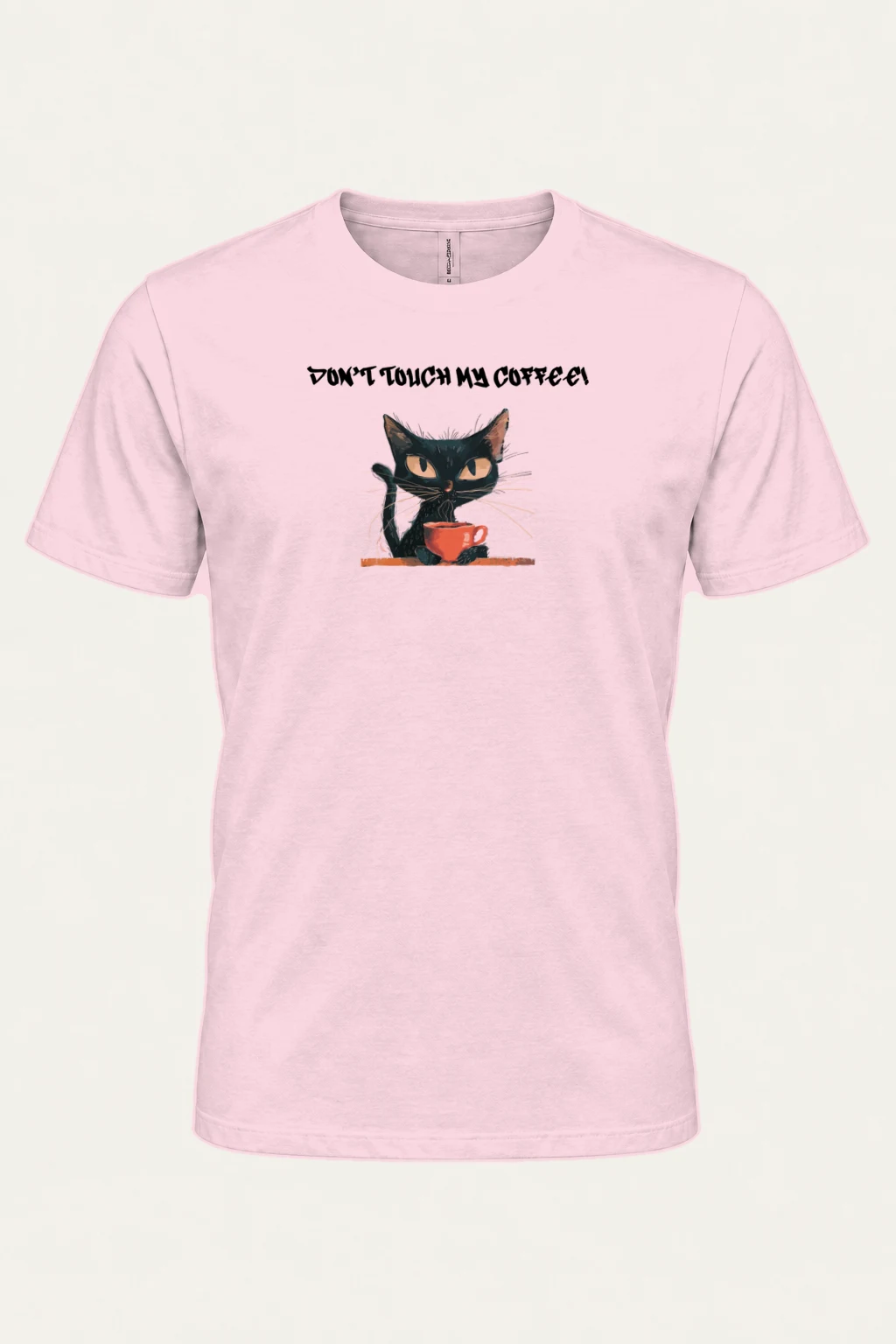 "Coffee Guard Cat" Heavyweight Unisex Crewneck T-shirt | Gildan 5000