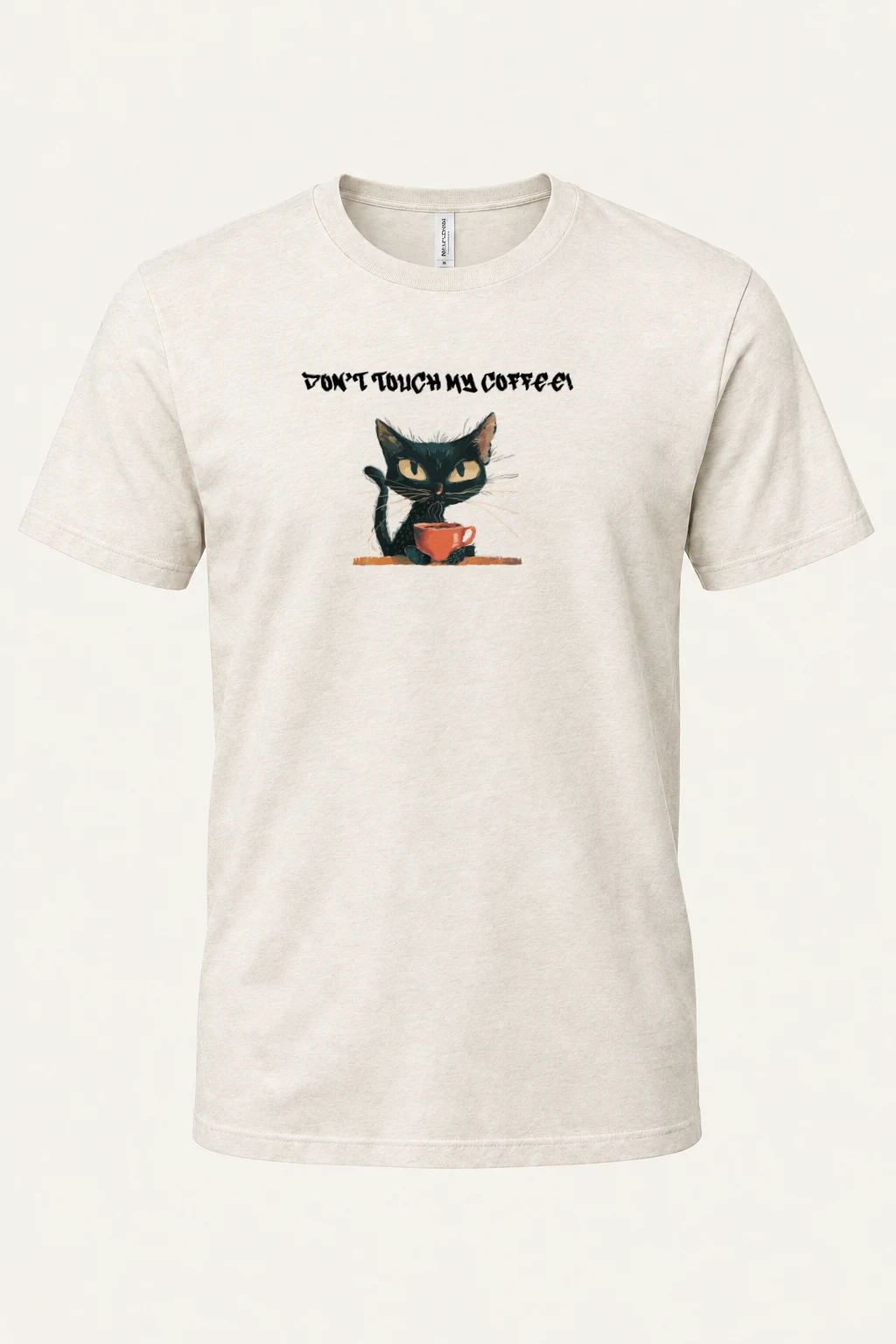 "Coffee Guard Cat" Heavyweight Unisex Crewneck T-shirt | Gildan 5000