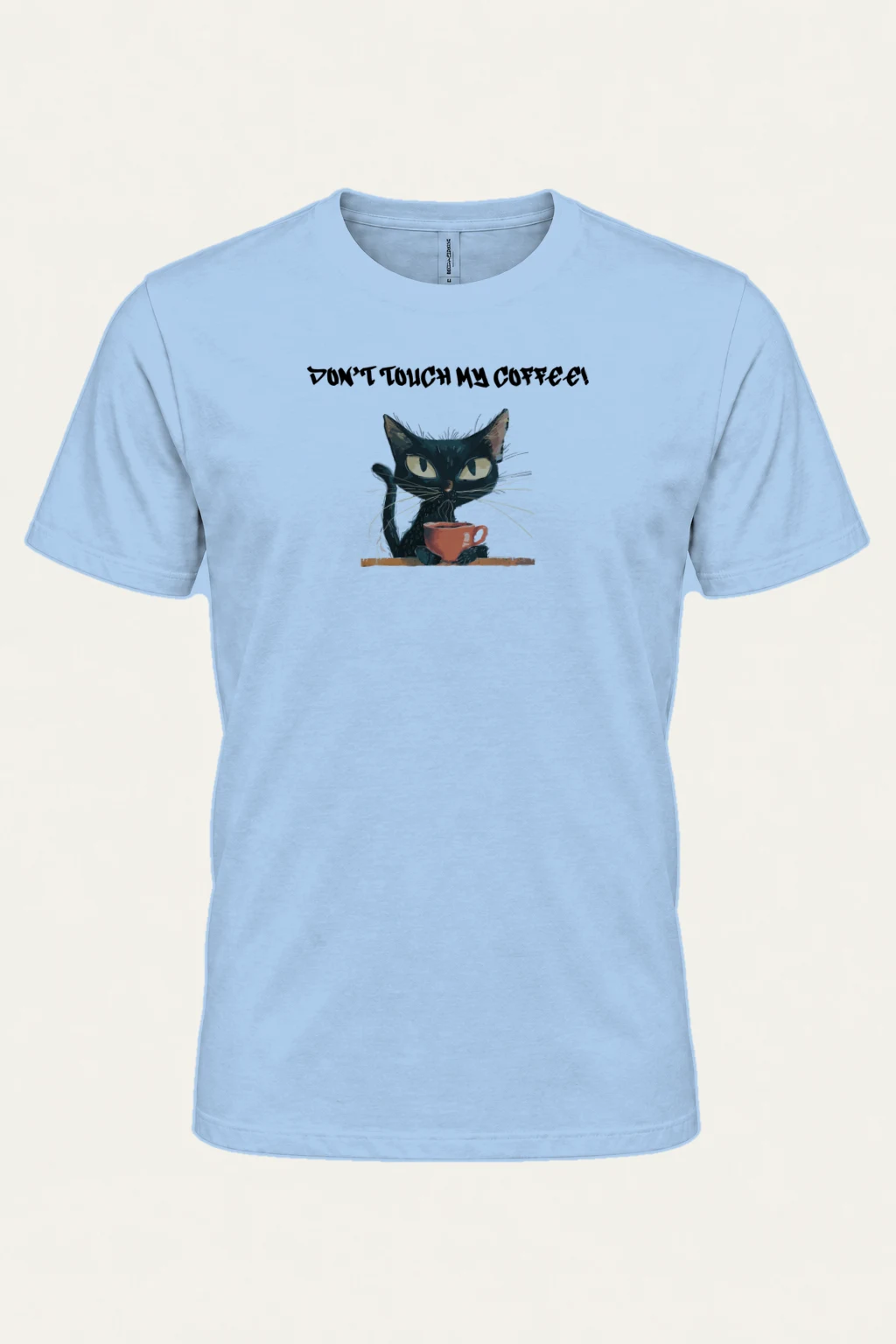 "Coffee Guard Cat" Heavyweight Unisex Crewneck T-shirt | Gildan 5000