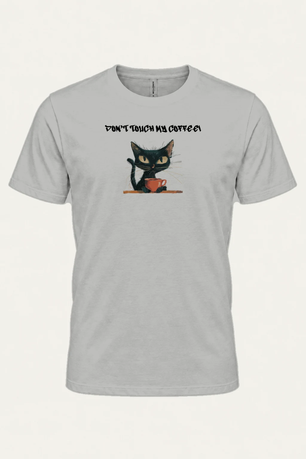 "Coffee Guard Cat" Heavyweight Unisex Crewneck T-shirt | Gildan 5000