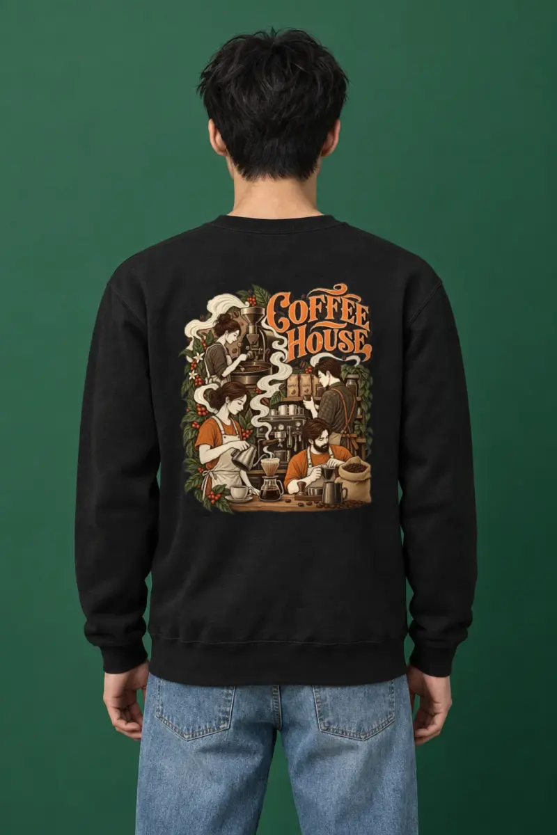 "Coffee House Baristas" Heavy Blend Unisex Crewneck Sweatshirt | Gildan 18000
