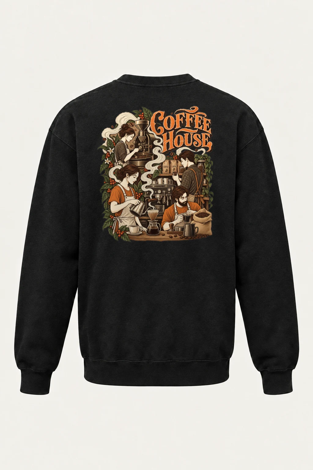 "Coffee House Baristas" Heavy Blend Unisex Crewneck Sweatshirt | Gildan 18000