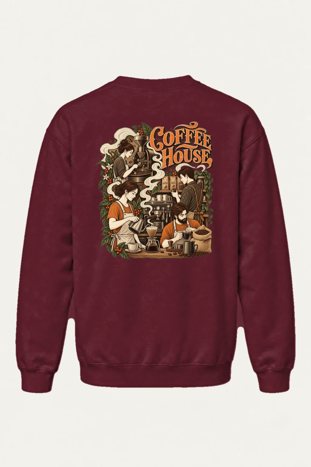 "Coffee House Baristas" Heavy Blend Unisex Crewneck Sweatshirt | Gildan 18000
