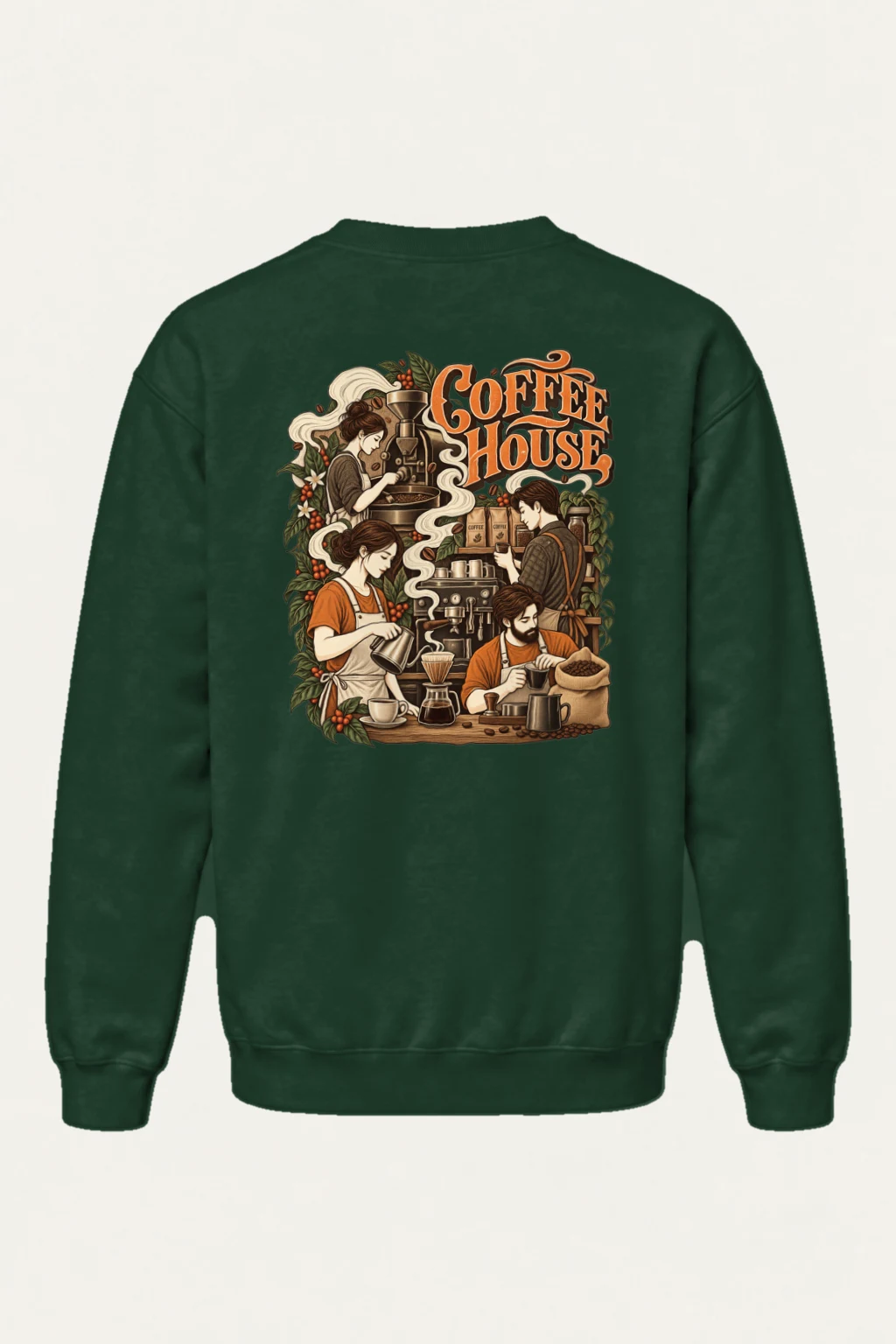 "Coffee House Baristas" Heavy Blend Unisex Crewneck Sweatshirt | Gildan 18000