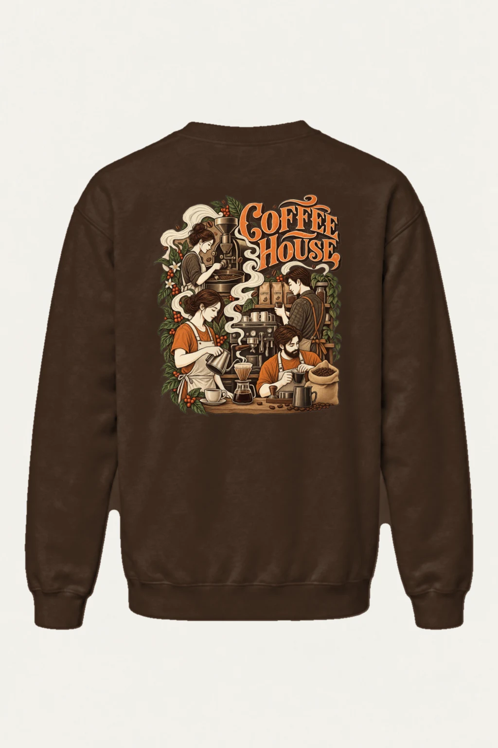 "Coffee House Baristas" Heavy Blend Unisex Crewneck Sweatshirt | Gildan 18000