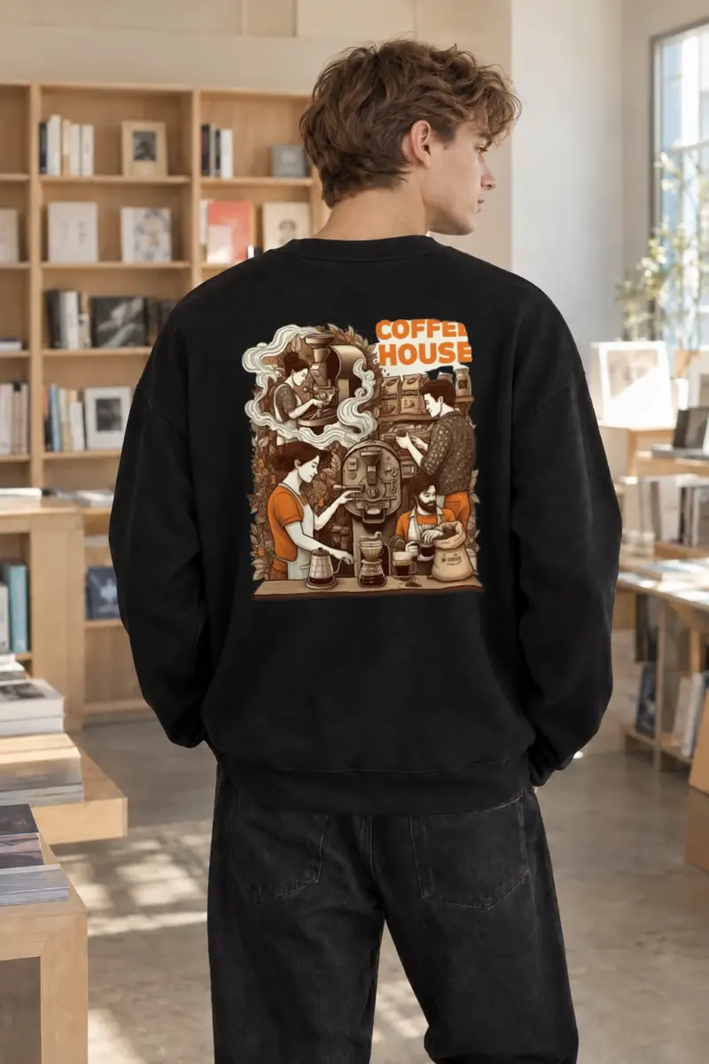 "Coffee House" Heavy Blend Unisex Crewneck Sweatshirt | Gildan 18000