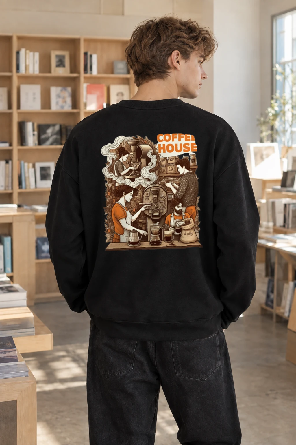 "Coffee House" Heavy Blend Unisex Crewneck Sweatshirt | Gildan 18000