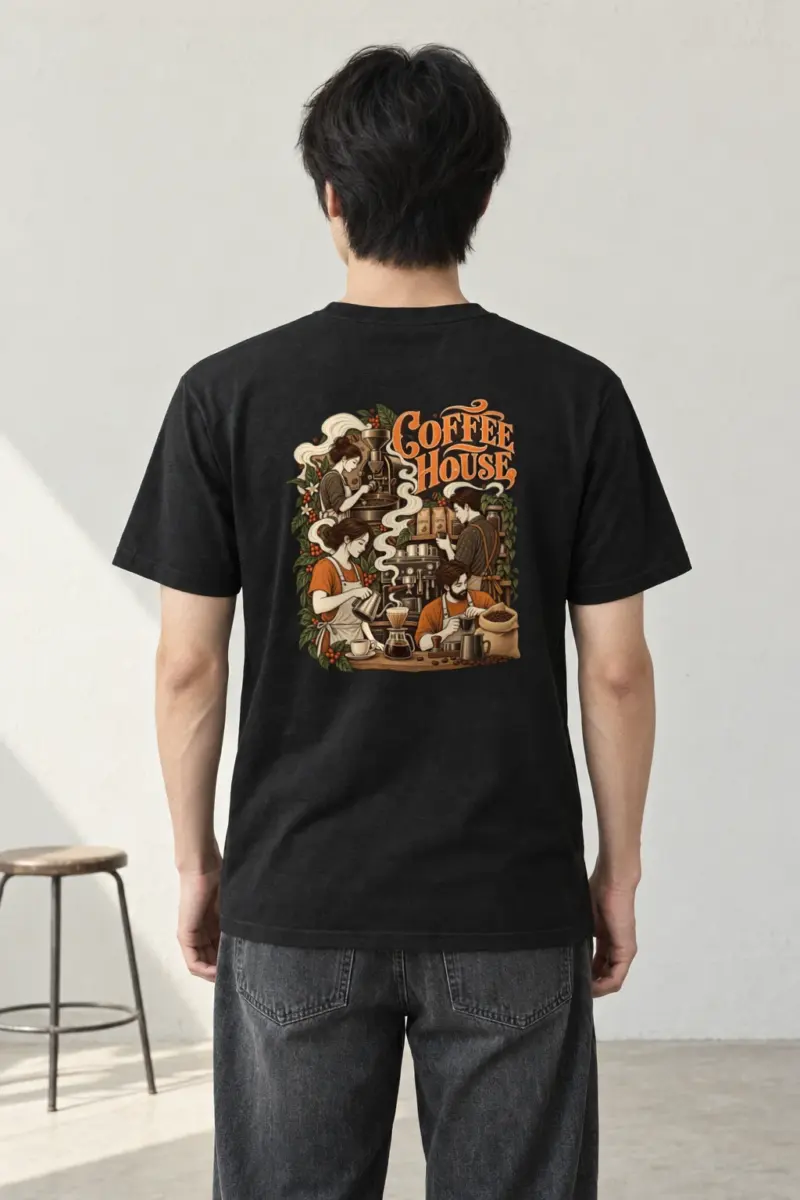 "Coffee House" Heavyweight Unisex Crewneck T-shirt