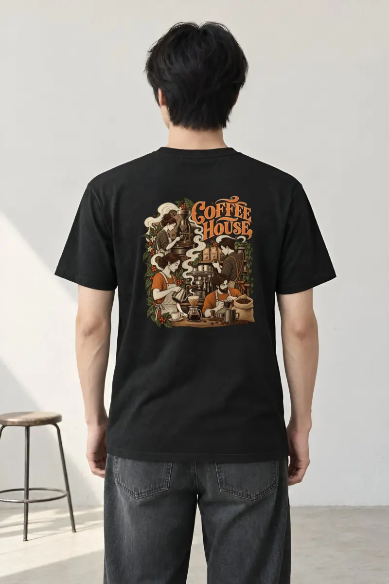 "Coffee House" Heavyweight Unisex Crewneck T-shirt