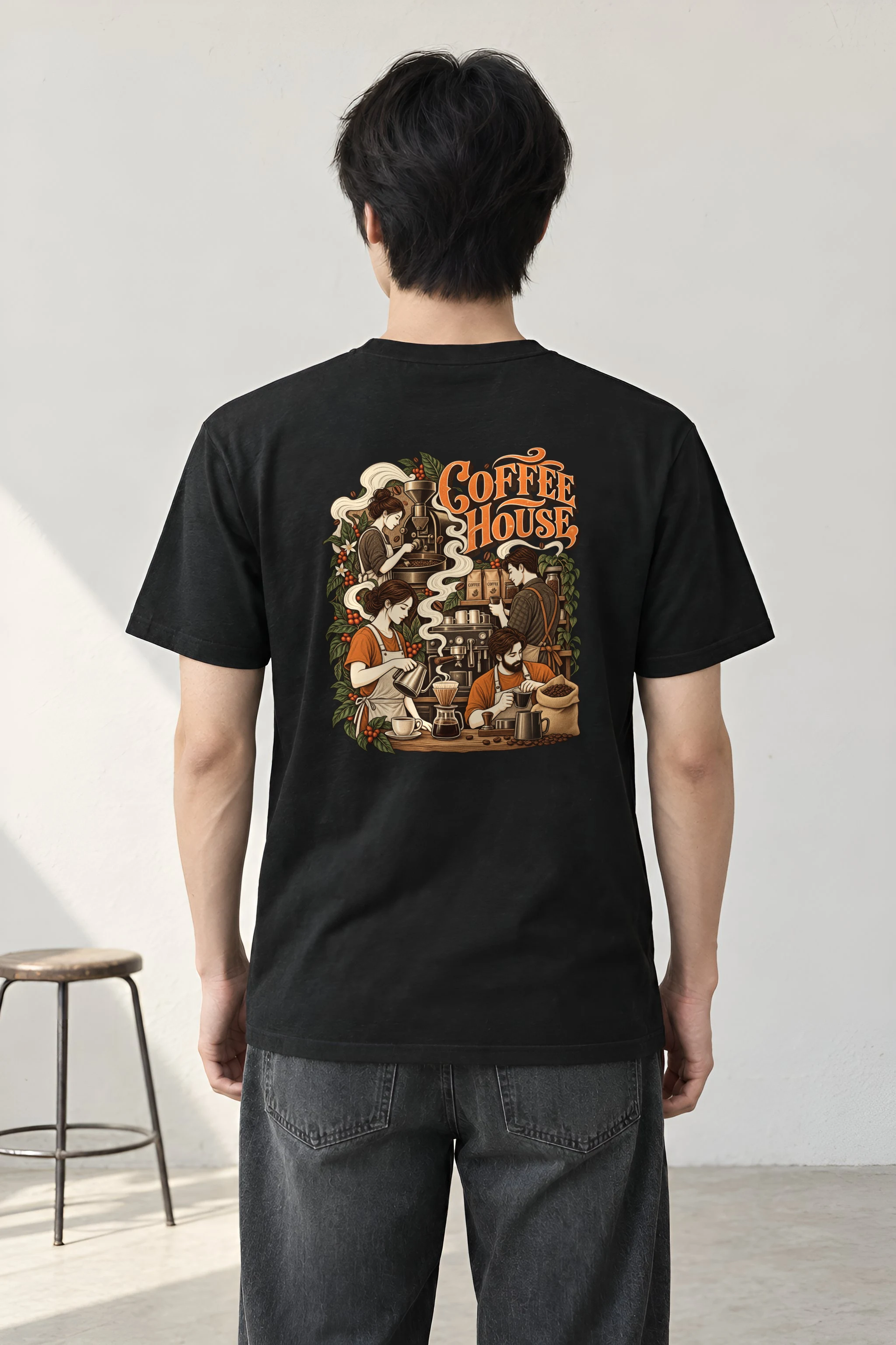 "Coffee House" Heavyweight Unisex Crewneck T-shirt