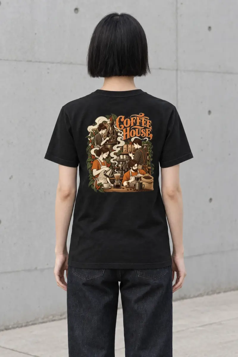 "Coffee House" Heavyweight Unisex Crewneck T-shirt | Gildan 5000