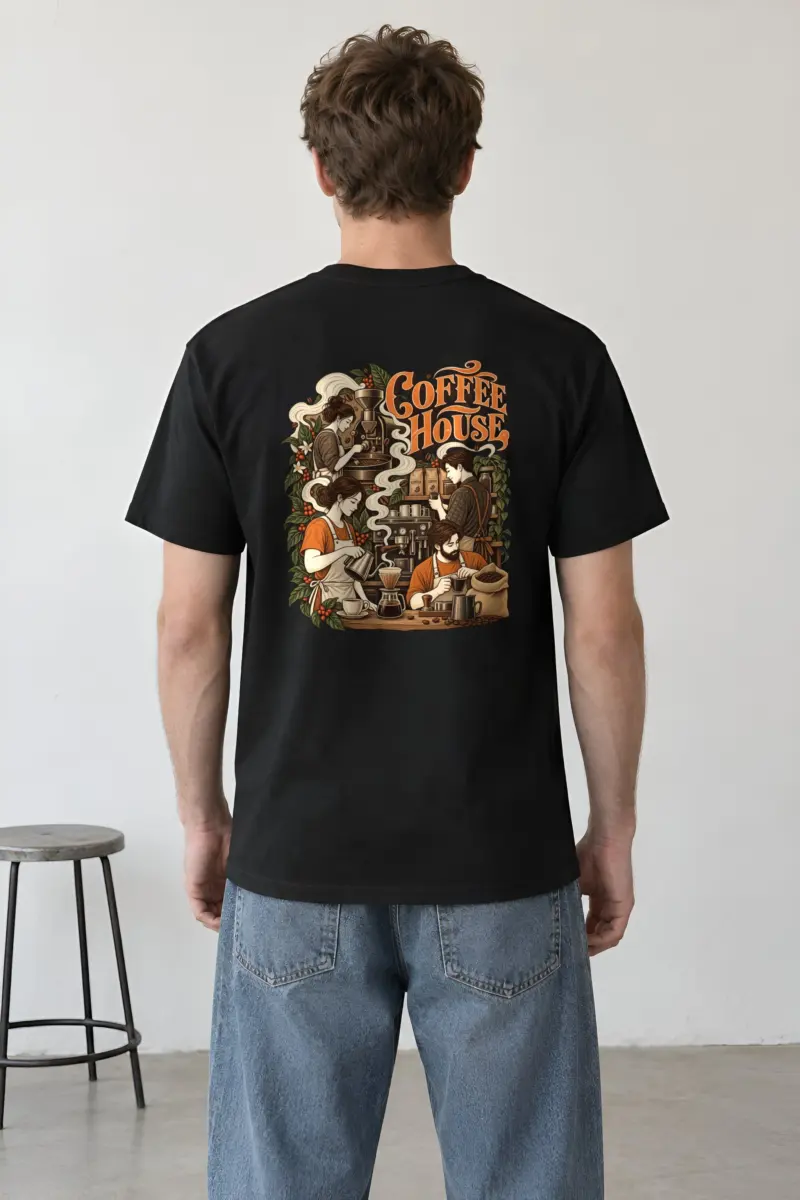 "Coffee House" Heavyweight Unisex Crewneck T-shirt