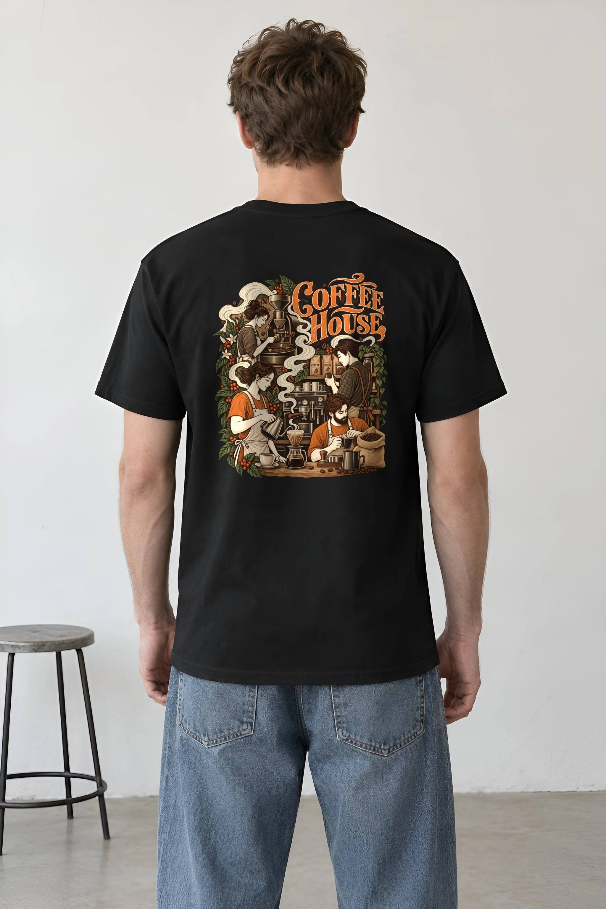 "Coffee House" Heavyweight Unisex Crewneck T-shirt