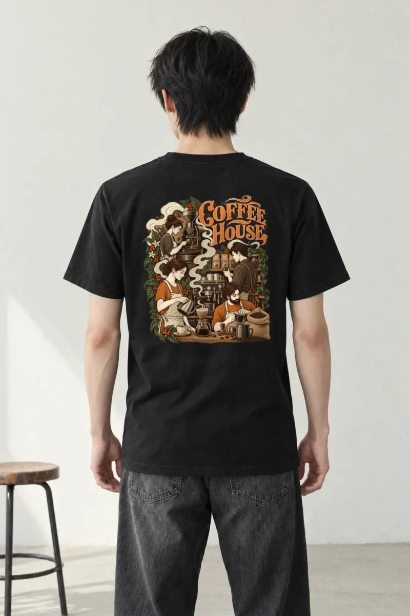 "Coffee House" Heavyweight Unisex Crewneck T-shirt | Gildan 5000