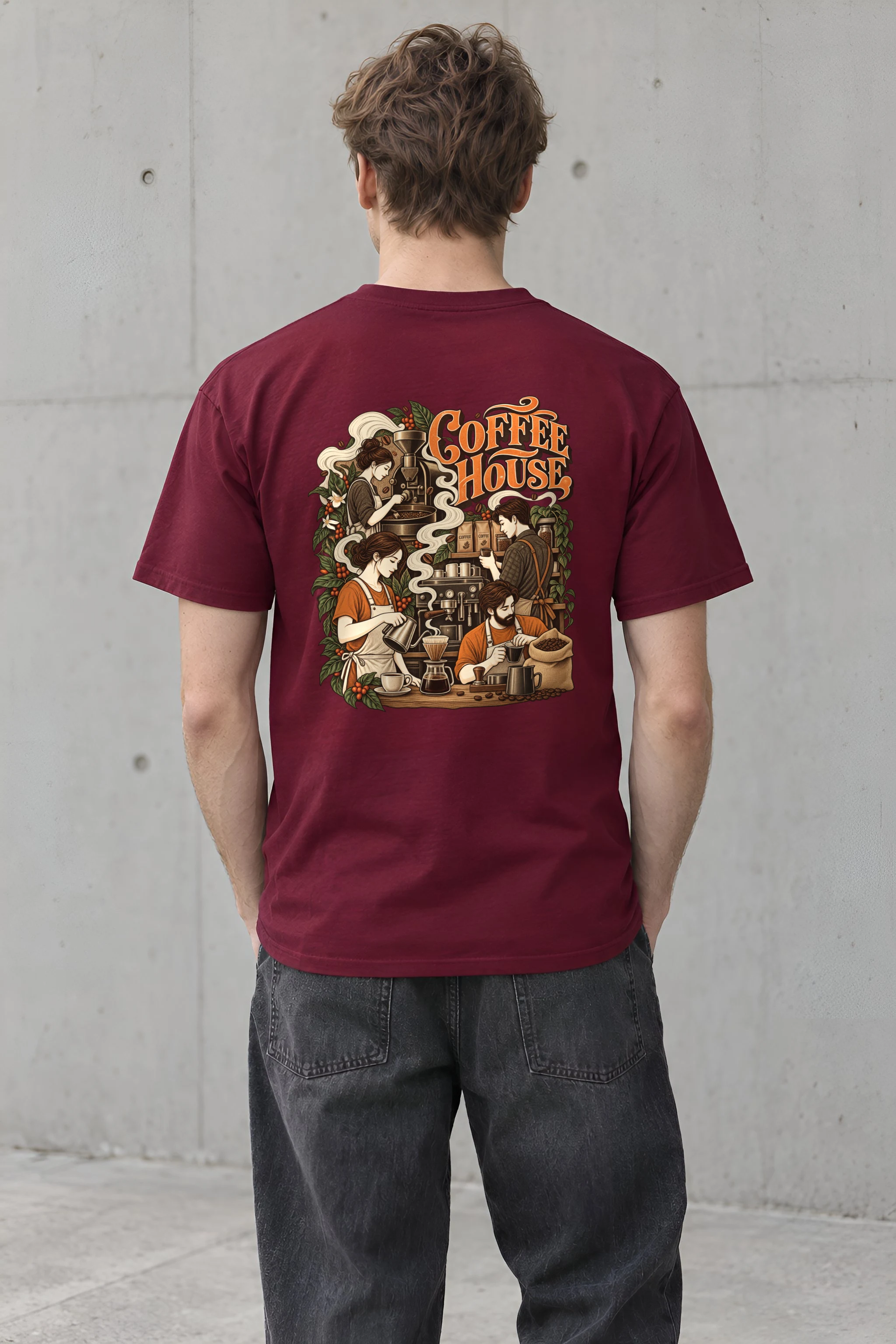 "Coffee House" Heavyweight Unisex Crewneck T-shirt