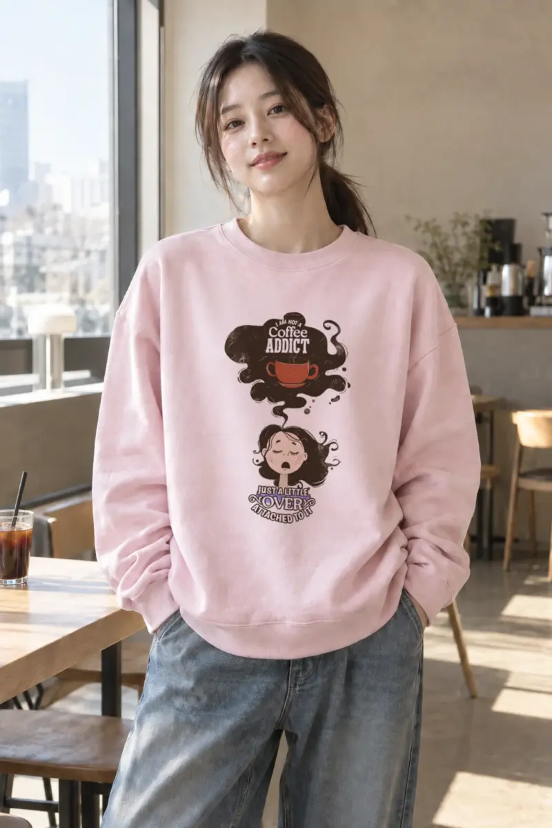 "Coffee Lover Attached" Heavy Blend Unisex Crewneck Sweatshirt | Gildan 18000