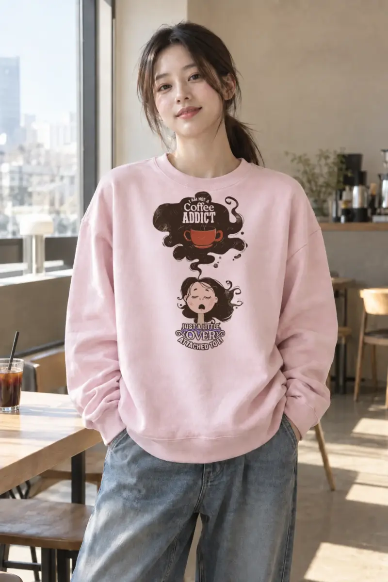 “Coffee Lover Attached” Heavy Blend Unisex Crewneck Sweatshirt | Gildan 18000