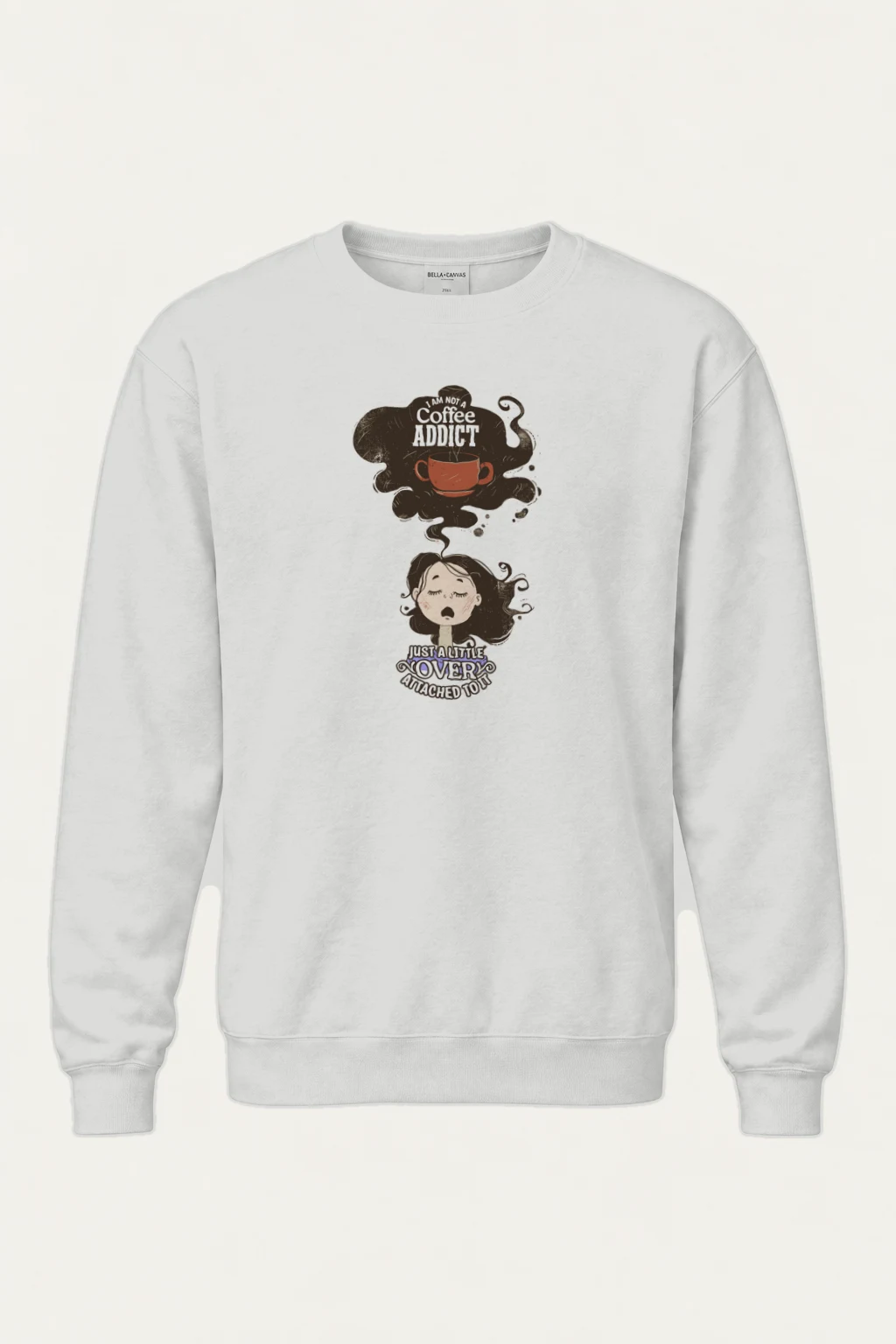 "Coffee Lover Attached" Heavy Blend Unisex Crewneck Sweatshirt | Gildan 18000