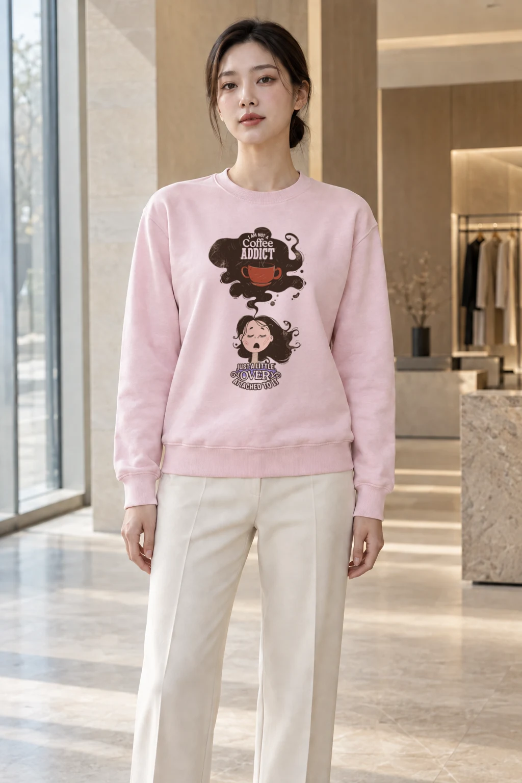 "Coffee Lover Attached" Heavy Blend Unisex Crewneck Sweatshirt | Gildan 18000