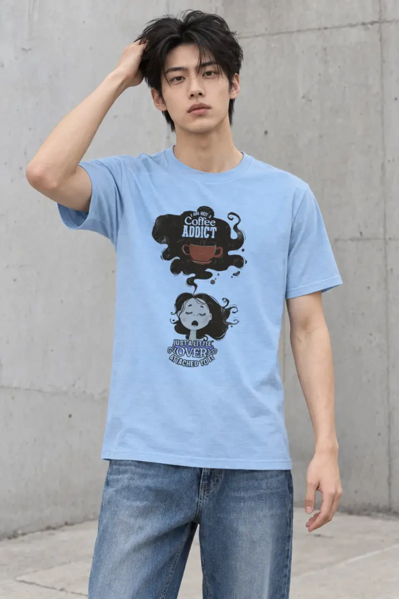 "Coffee Lover Attached" Heavyweight Unisex Crewneck T-shirt