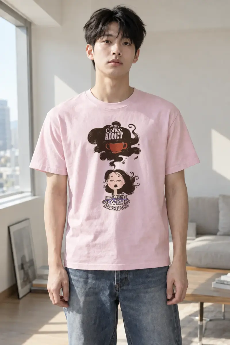 "Coffee Lover Attached" Heavyweight Unisex Crewneck T-shirt | Gildan 5000