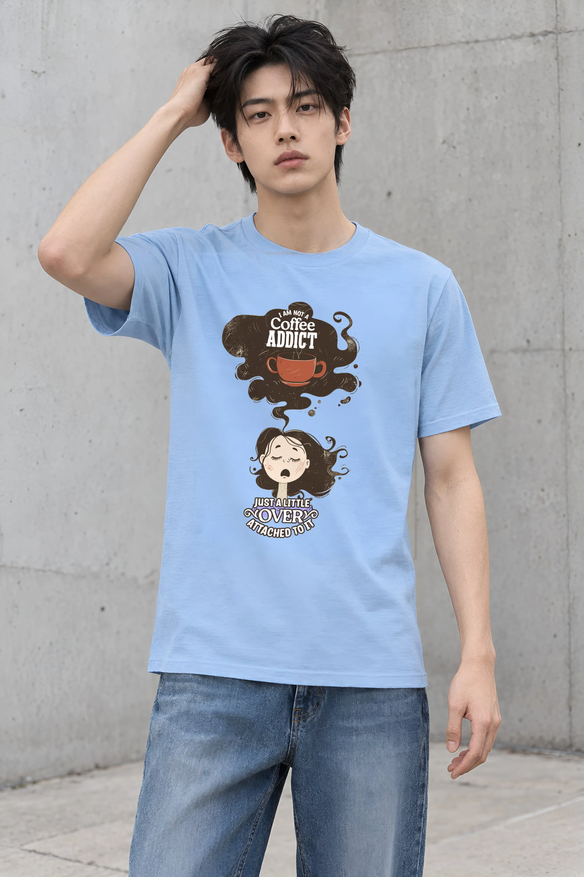 "Coffee Lover Attached" Heavyweight Unisex Crewneck T-shirt
