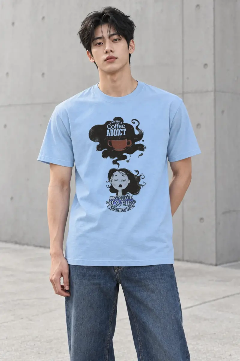 "Coffee Lover Attached" Heavyweight Unisex Crewneck T-shirt | Gildan 5000