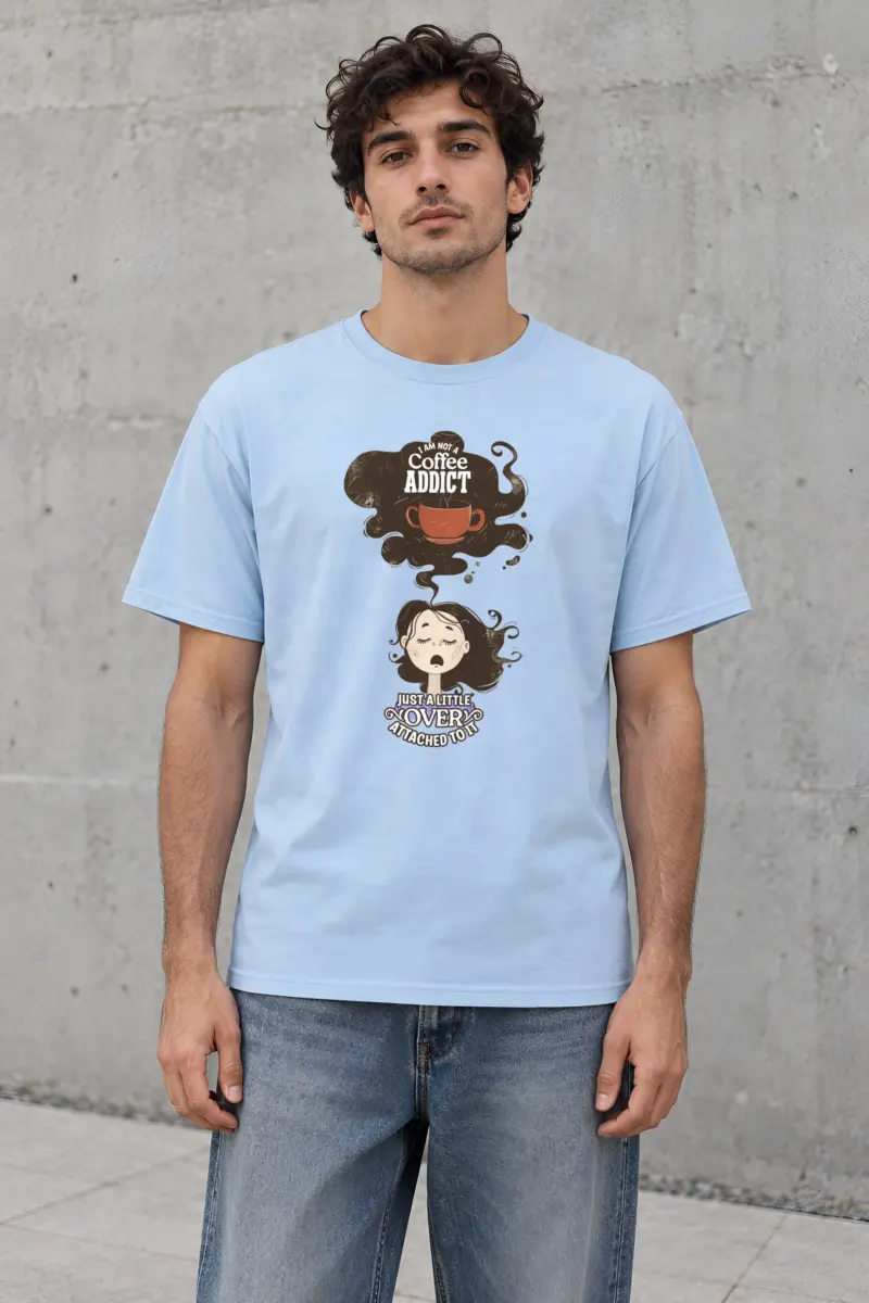 "Coffee Lover Attached" Heavyweight Unisex Crewneck T-shirt