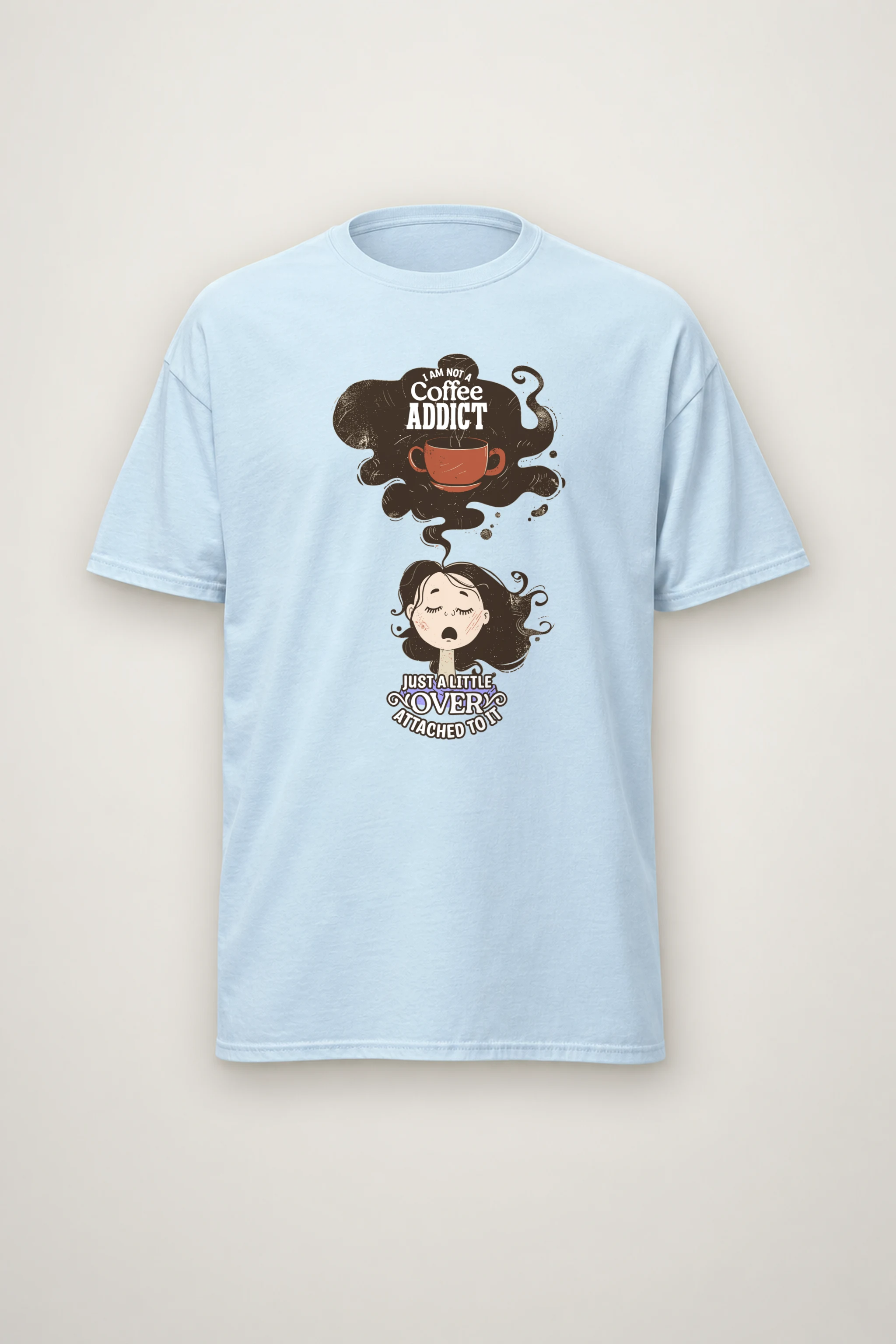 "Coffee Lover Attached" Heavyweight Unisex Crewneck T-shirt