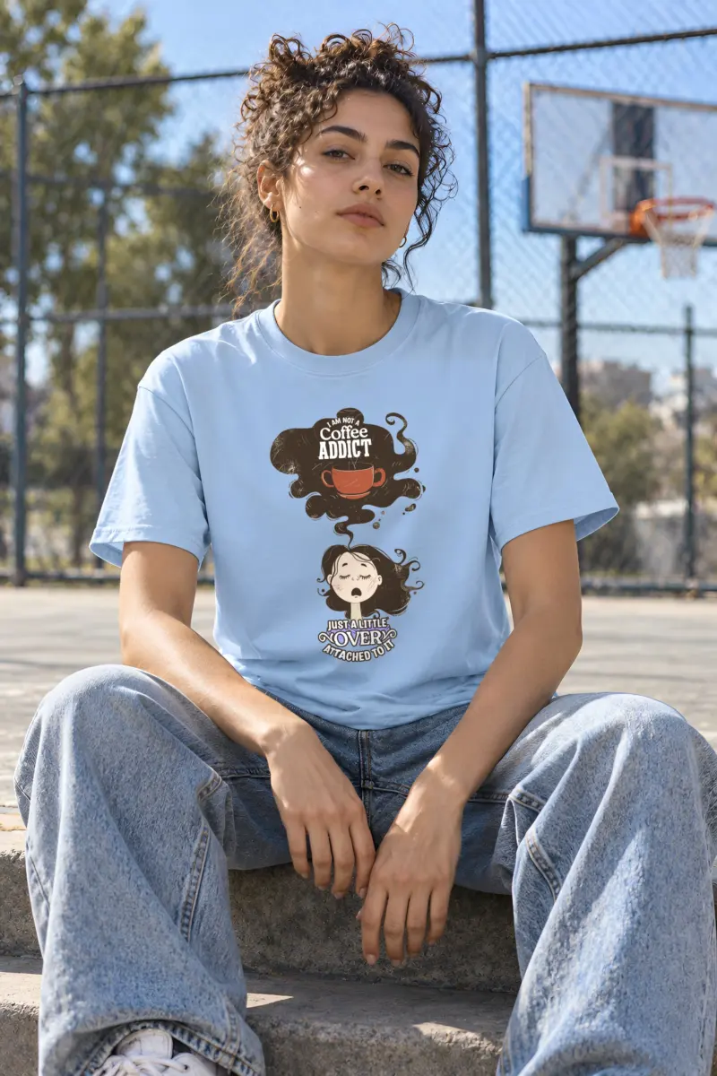 "Coffee Lover Attached" Heavyweight Unisex Crewneck T-shirt